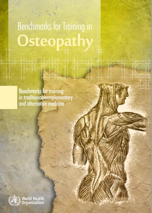 Capa do documento da OMS sobre a osteopatia
