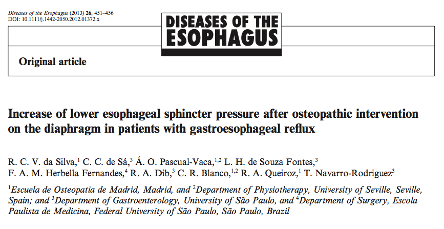 Neste estudo, ele e seus colaboradores investigaram se haveria alguma diferença de pressão do esfíncter esofágico inferior após a técnica de stretching do diafragma.