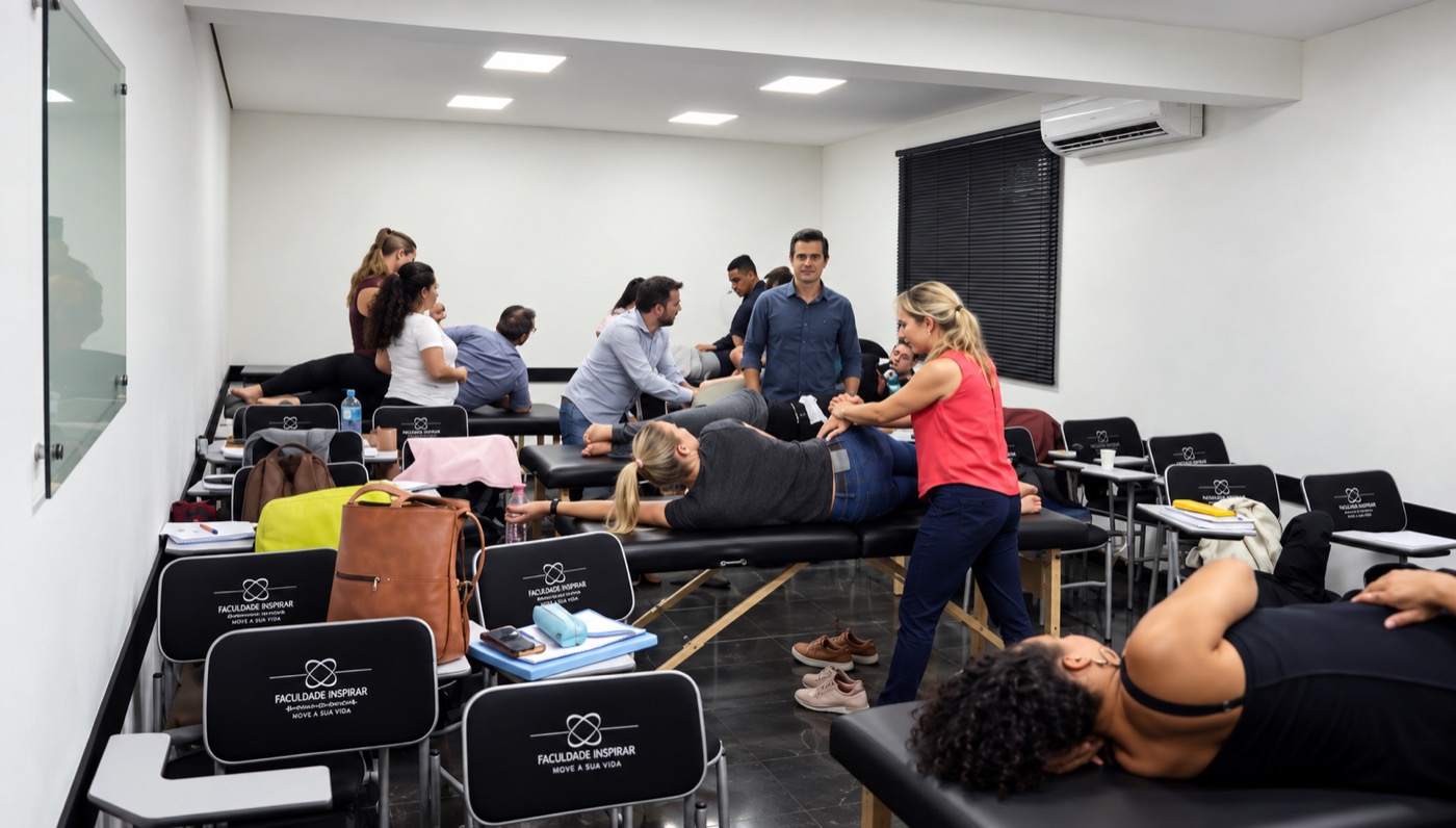 Bruno Amoroso Borges conduzindo aula prática em grupo